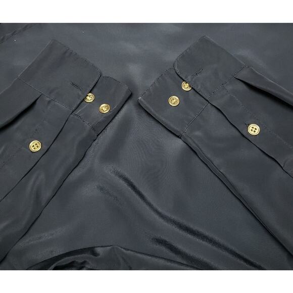 Queens Collection Black Dress Sz M Vtg Pockets Utilitychic Retro Officewear - Picture 7 of 11